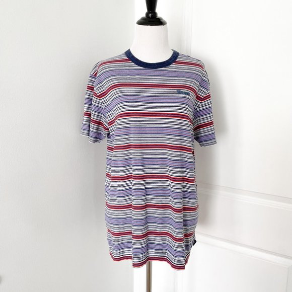 Vans Navy Blue and Red Striped Knit Tshirt - Picture 1 of 4
